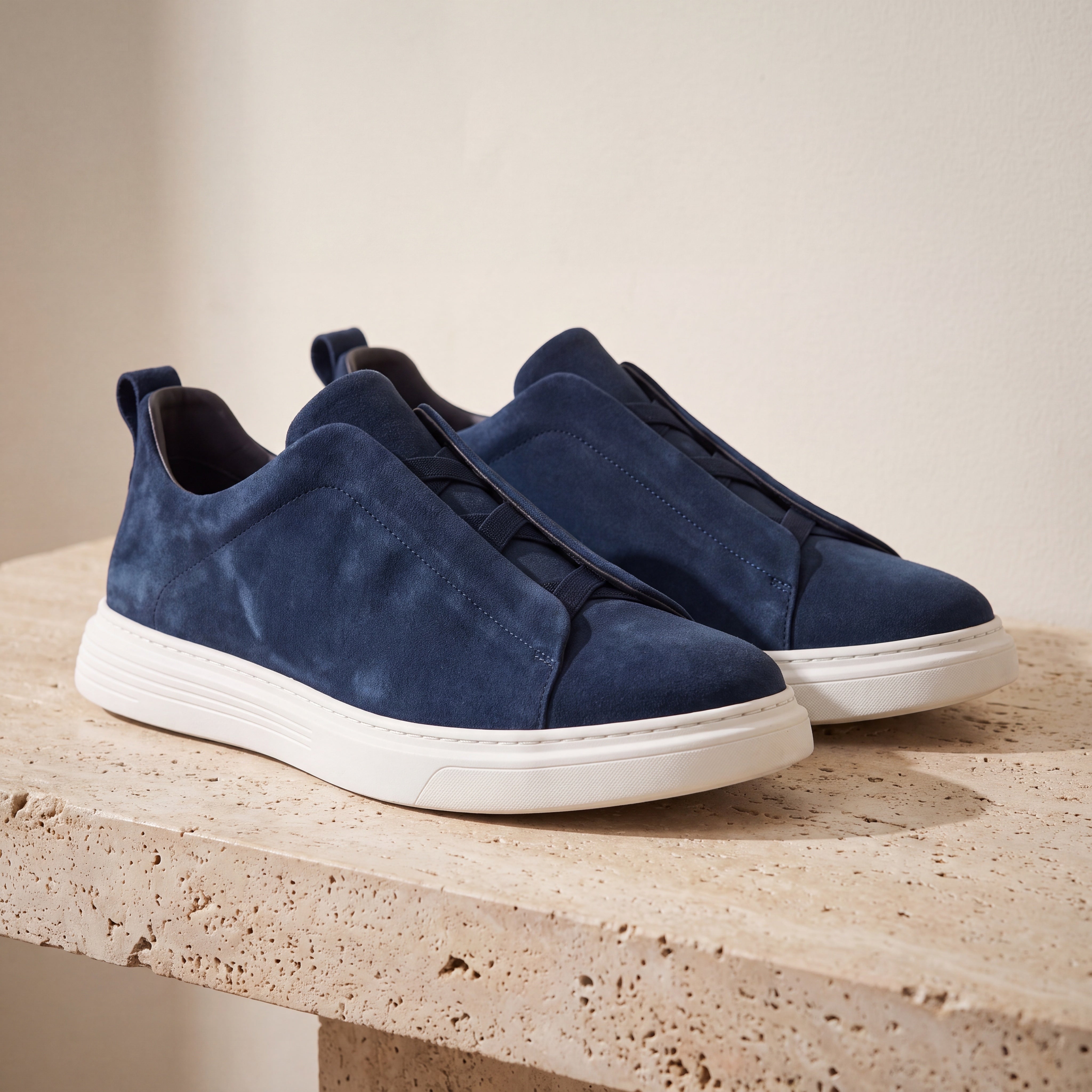 Suede Slip-On Sneaker Navy lifestyle