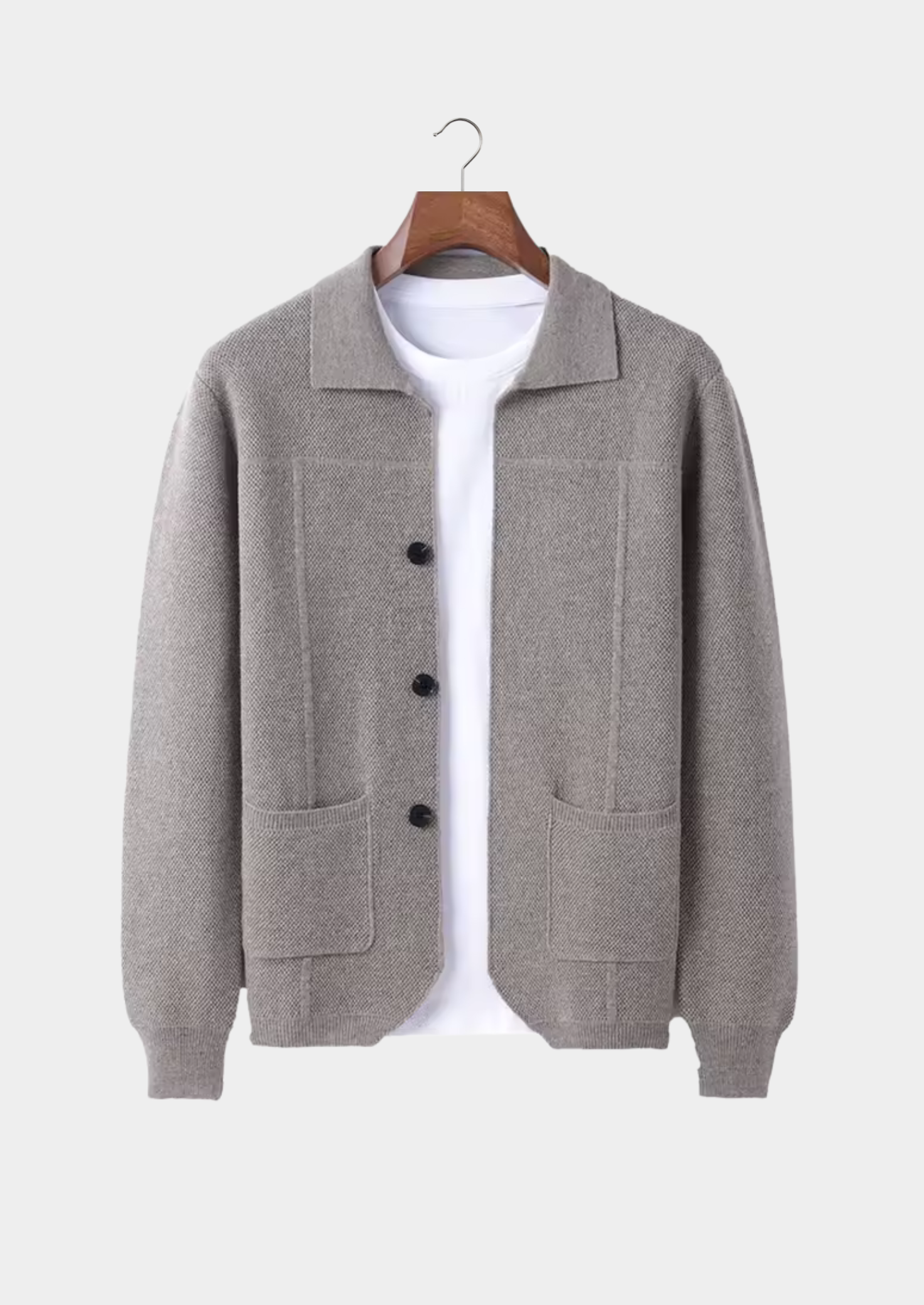 100% CASHMERE BUTTON OVERSHIRT