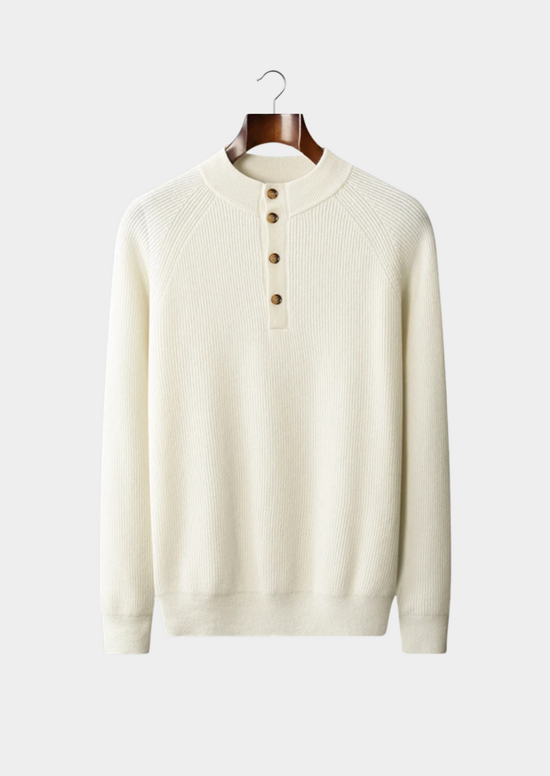 100% CASHMERE BUTTON SWEATER