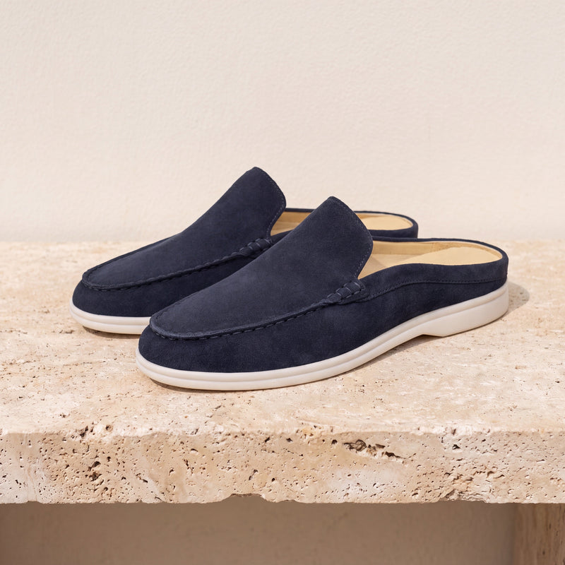 Marina Suede Slipper Navy lifestyle