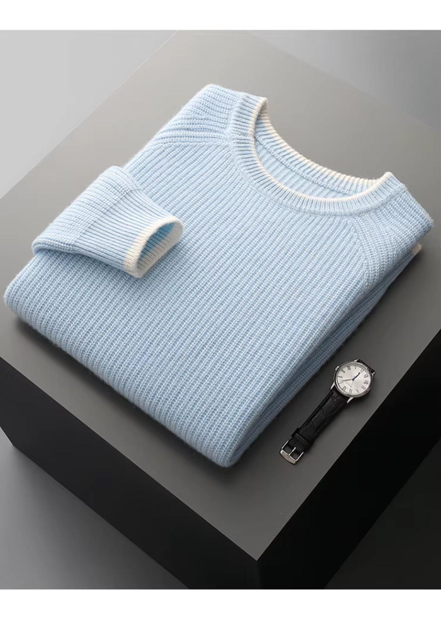 NOBA WOOL TWO TONE CREWNECK