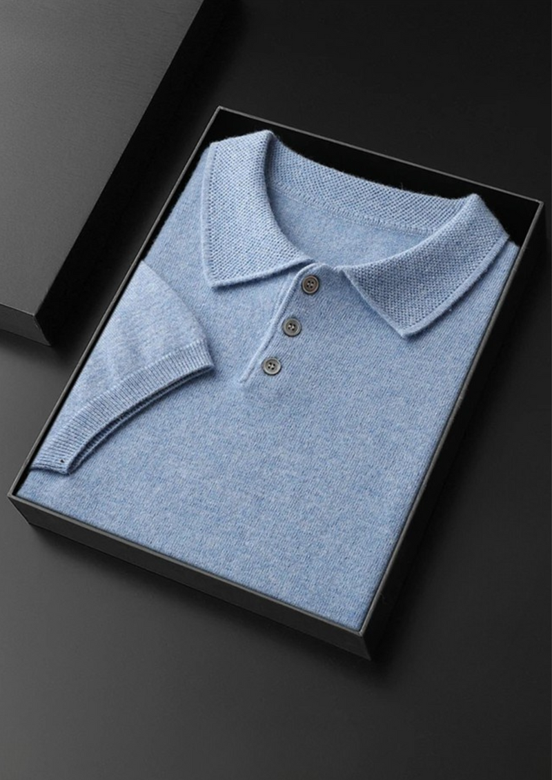 100% CASHMERE CLASSIC POLO SHIRT