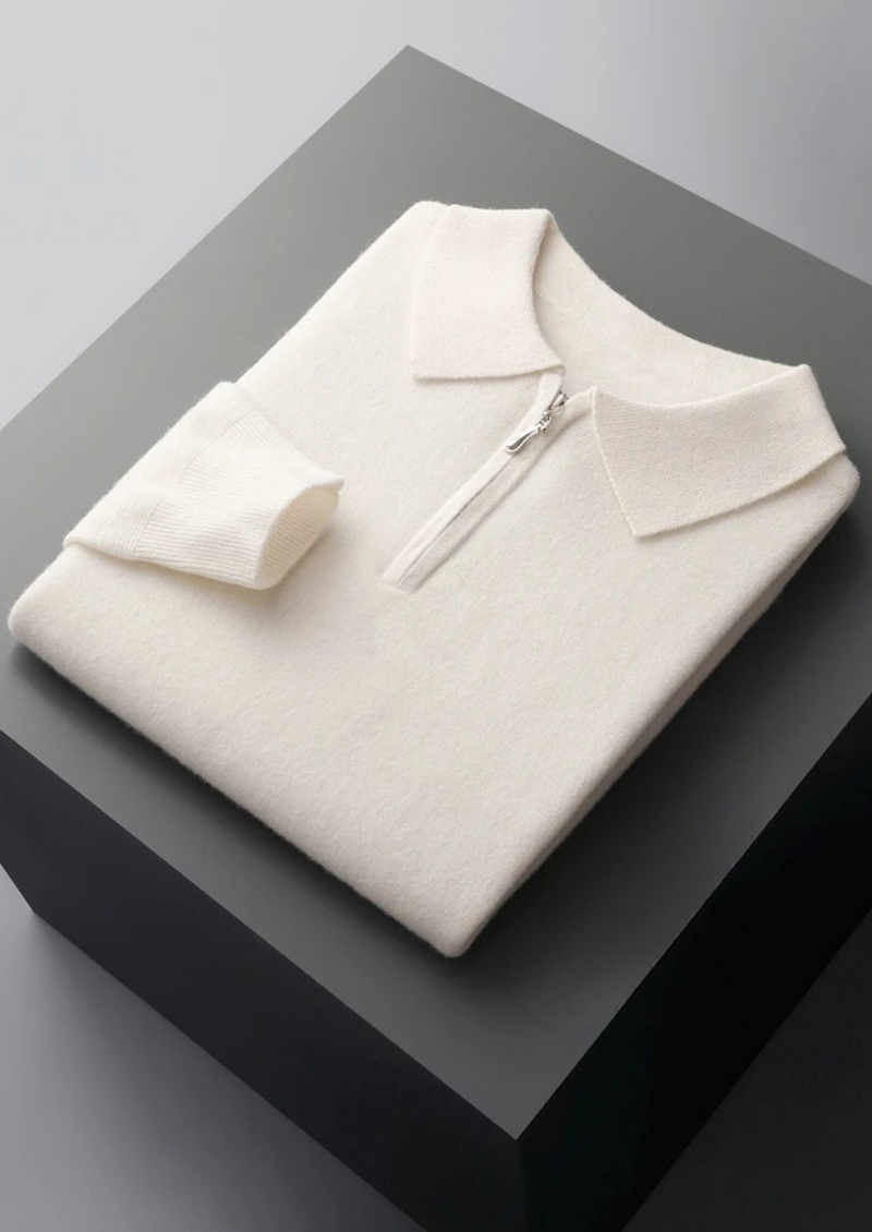 NOBA WOOL HALF ZIP POLO