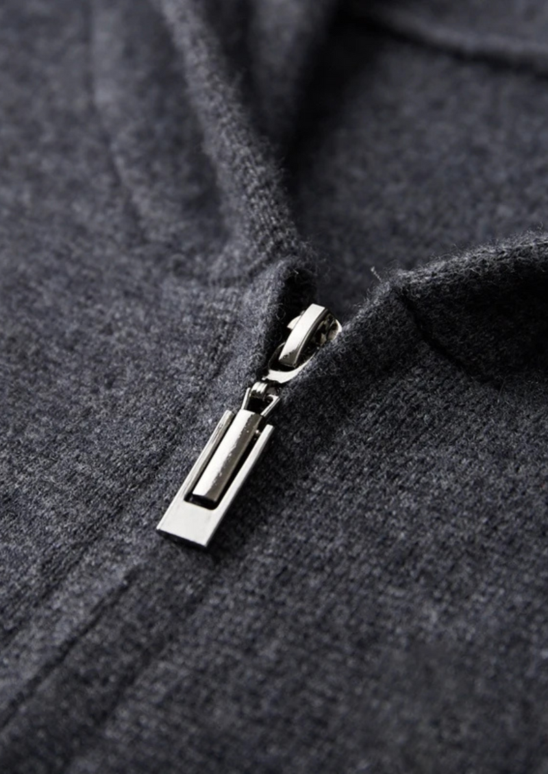 100% CASHMERE ZIPPER HOODIE