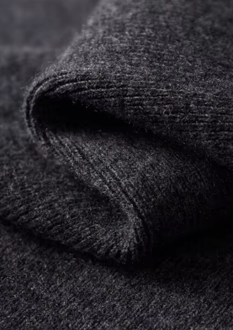 NOBA WOOL RIBBED POLO CARDIGAN