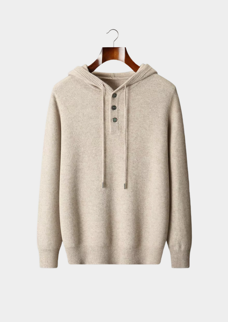 NOBA WOOL BUTTON HOODIE