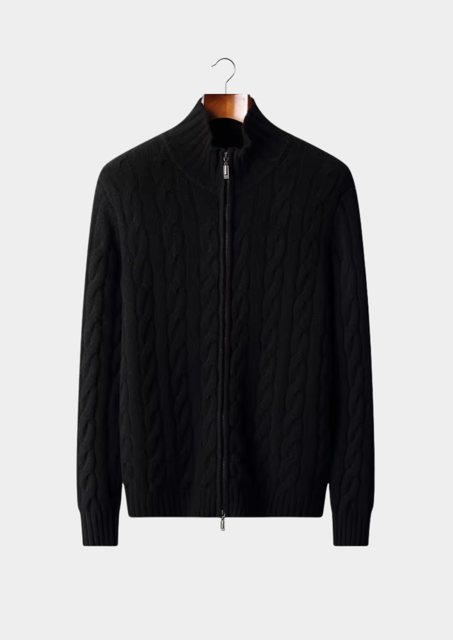 NOBA WOOL DUAL-ZIP CABLE CARDIGAN