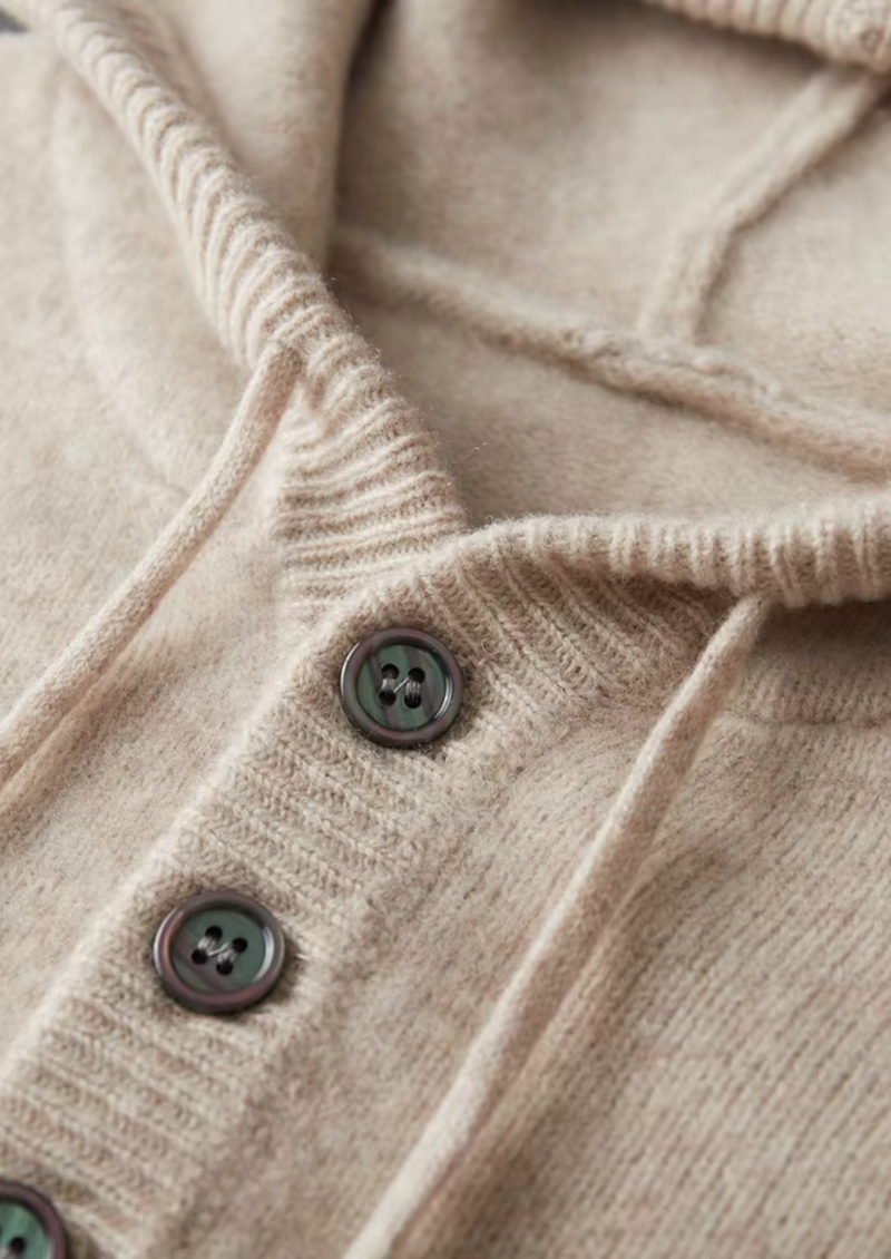 NOBA WOOL BUTTON HOODIE