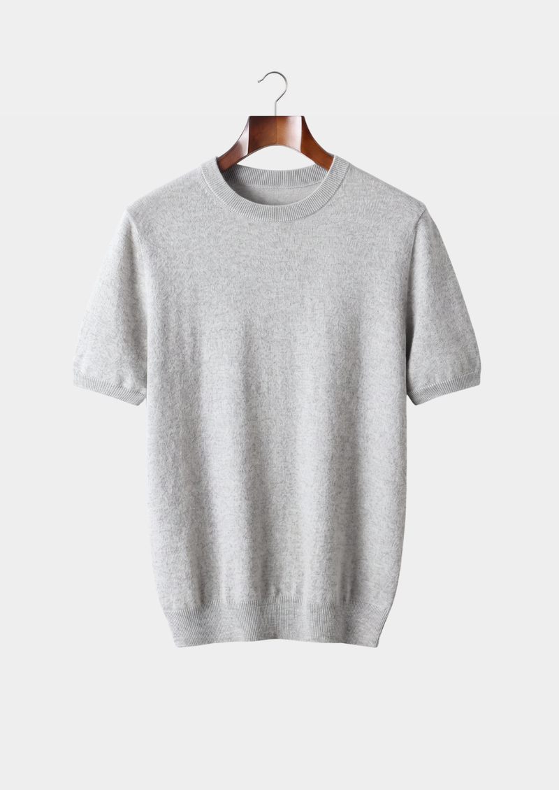 100% CASHMERE CLASSIC CREWNECK T-SHIRT