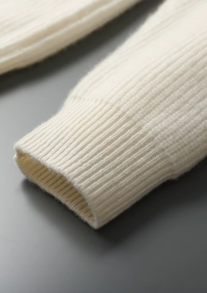 100% CASHMERE RIBBED V-NECK SWEATER
