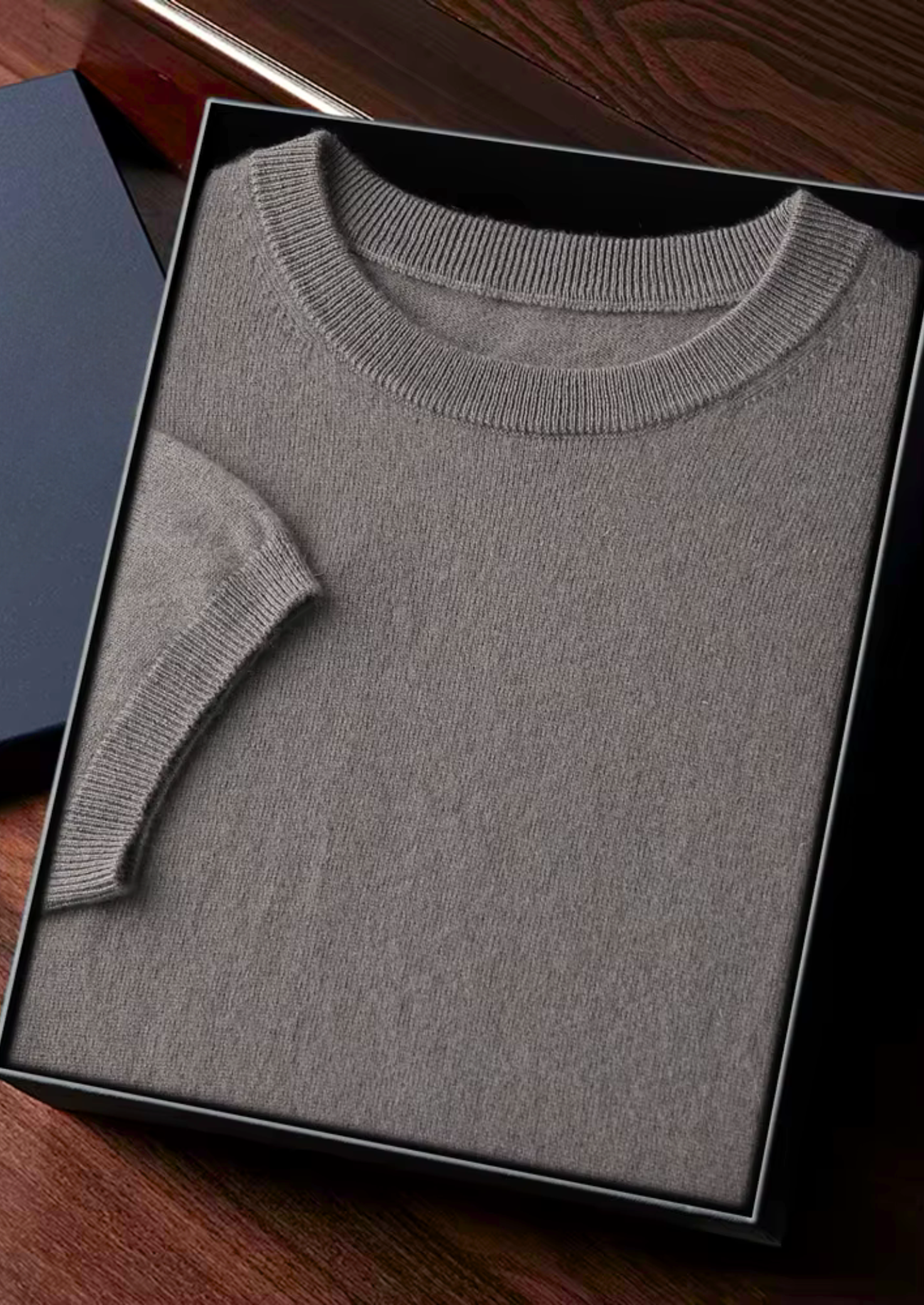 100% CASHMERE CLASSIC CREWNECK T-SHIRT