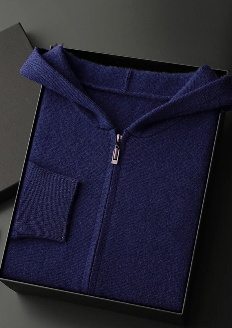 100% CASHMERE ZIPPER HOODIE