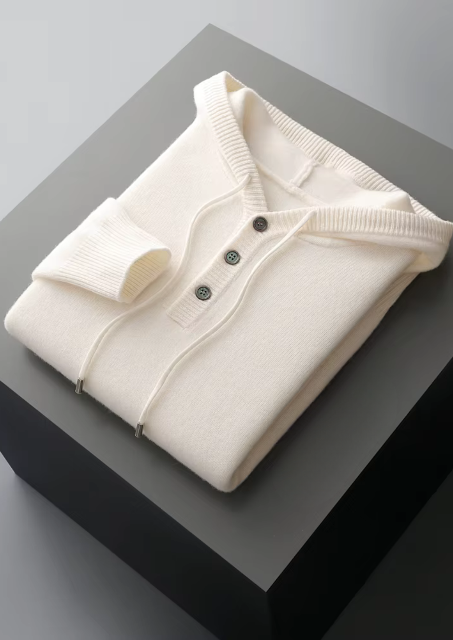 NOBA WOOL BUTTON HOODIE