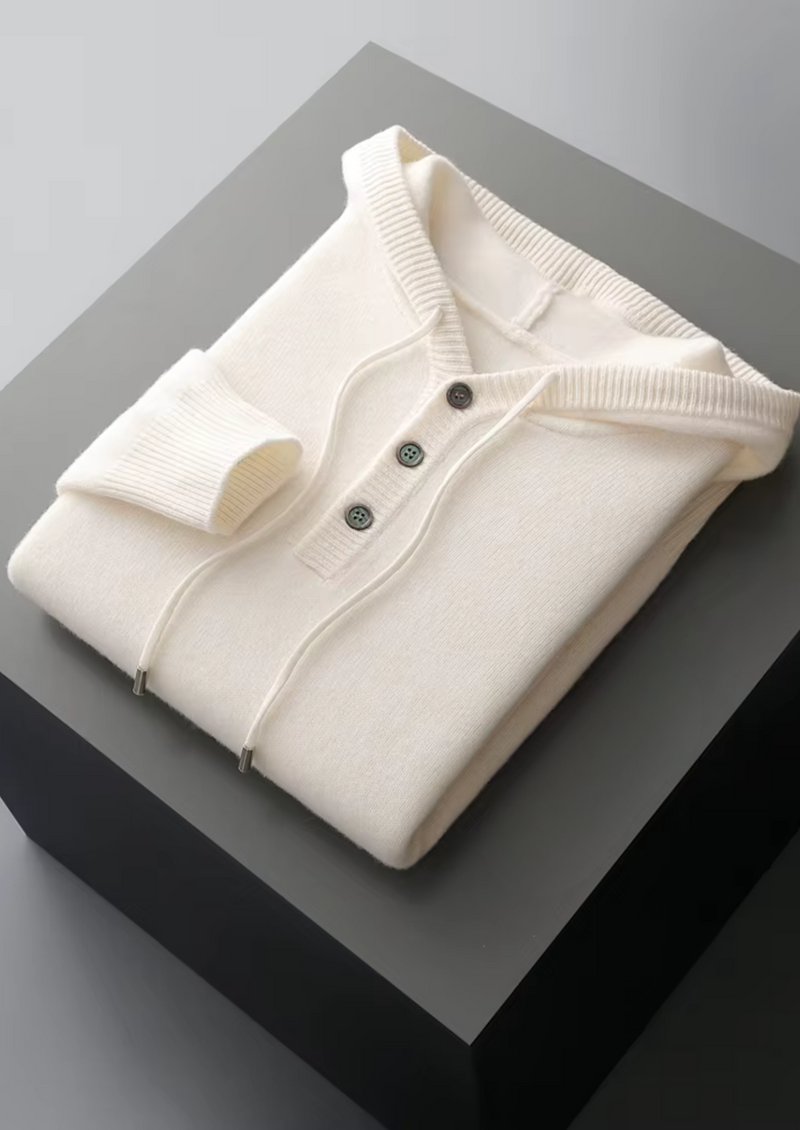 NOBA WOOL BUTTON HOODIE
