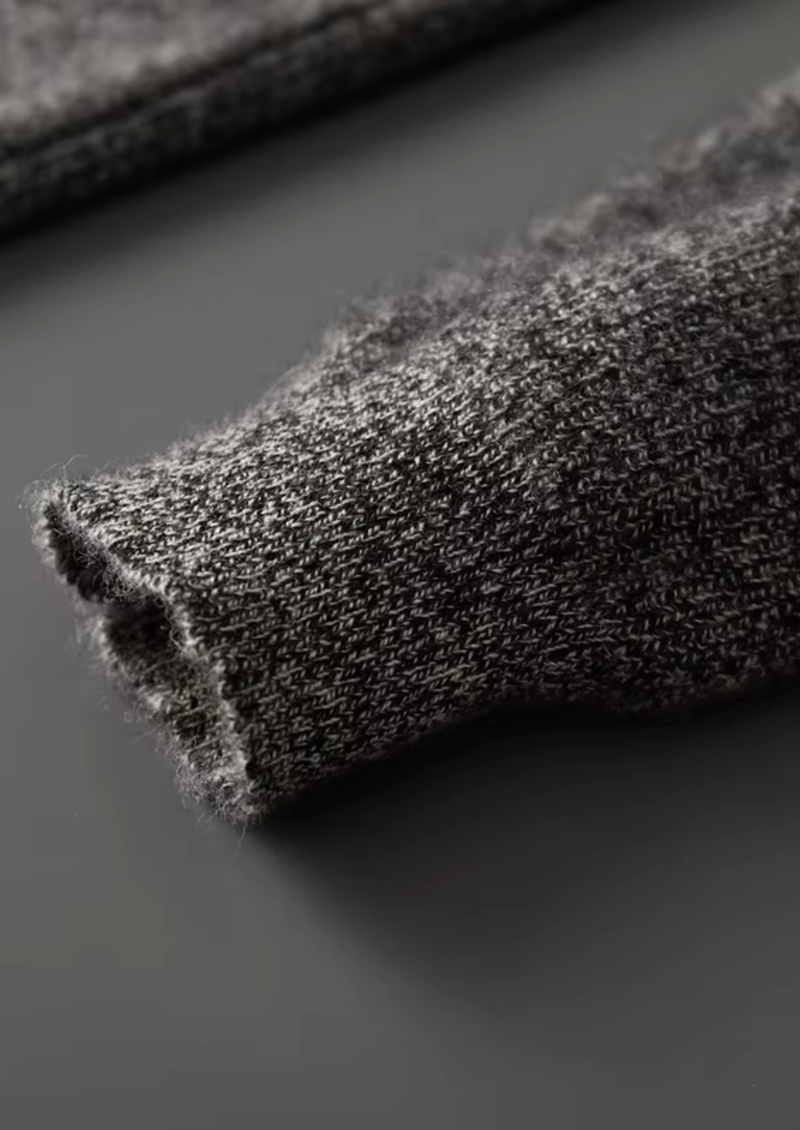 100% CASHMERE STRIPED ZIP CARDIGAN