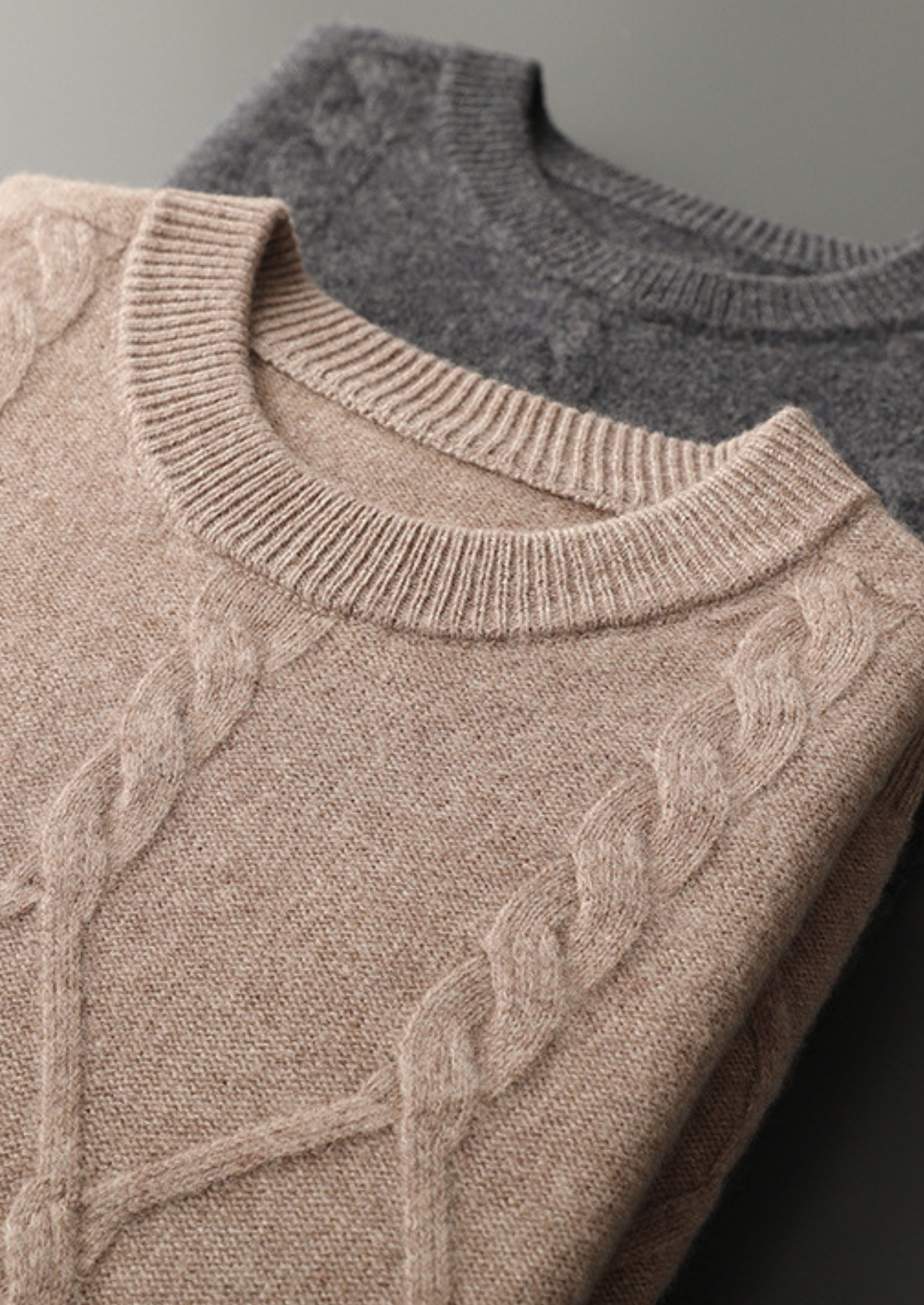 100% CASHMERE PATTERN CREWNECK