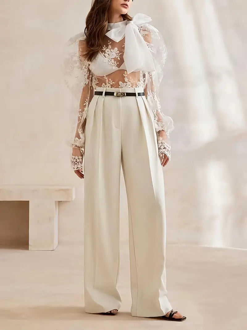 Wide-Leg Casual Trousers