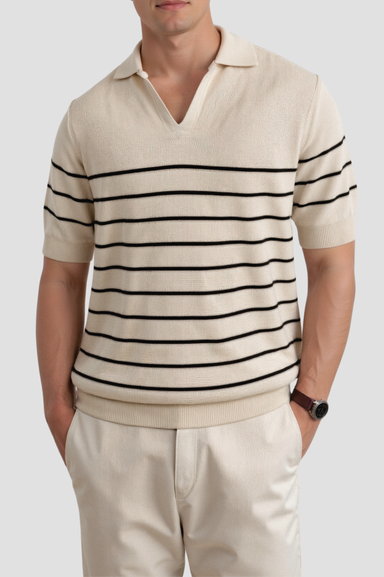 NOBA Short Sleeve Knitted High Stretch Polo