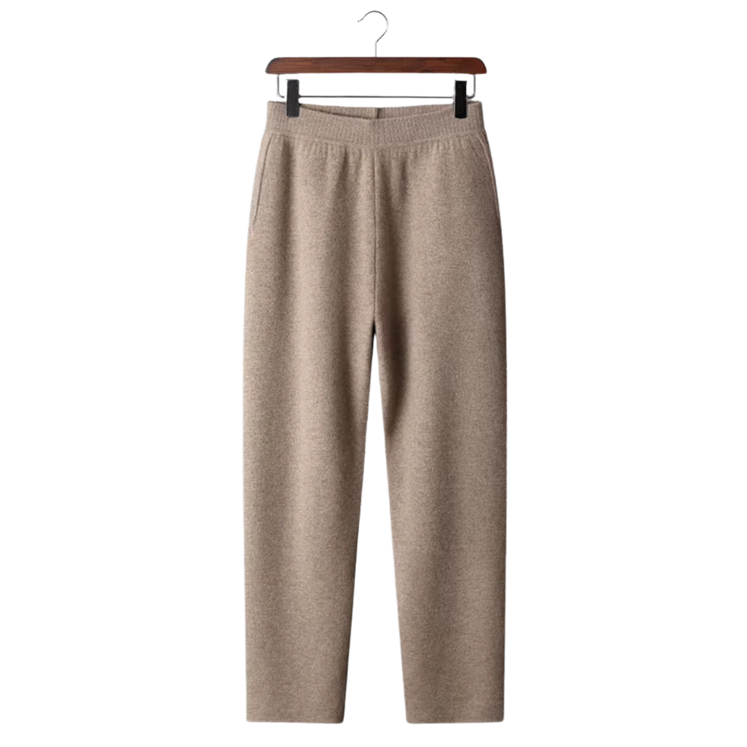 100% CASHMERE STRAIGHT TROUSERS