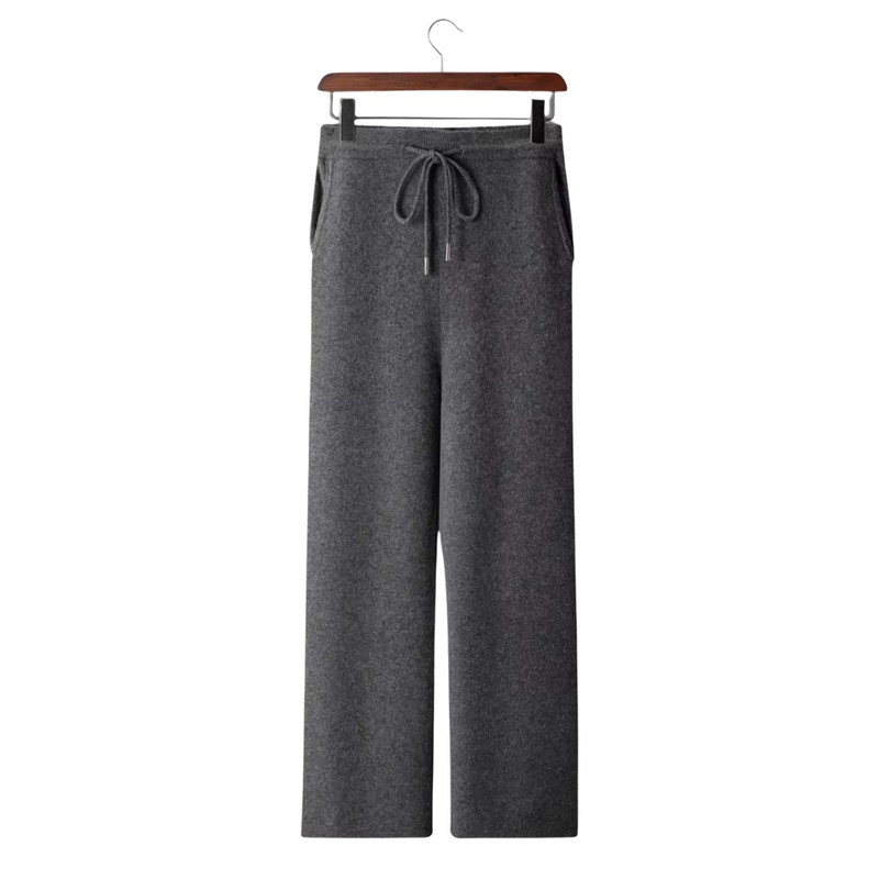 100% CASHMERE WIDE LEISURE TROUSERS