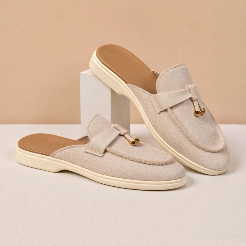 Solid Toe Slip Flat Shoe Sandals