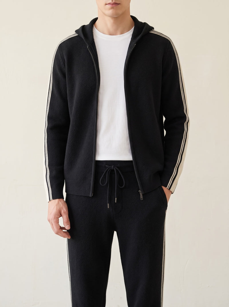 100% Cashmere Damien Tracksuit – Black lifestyle