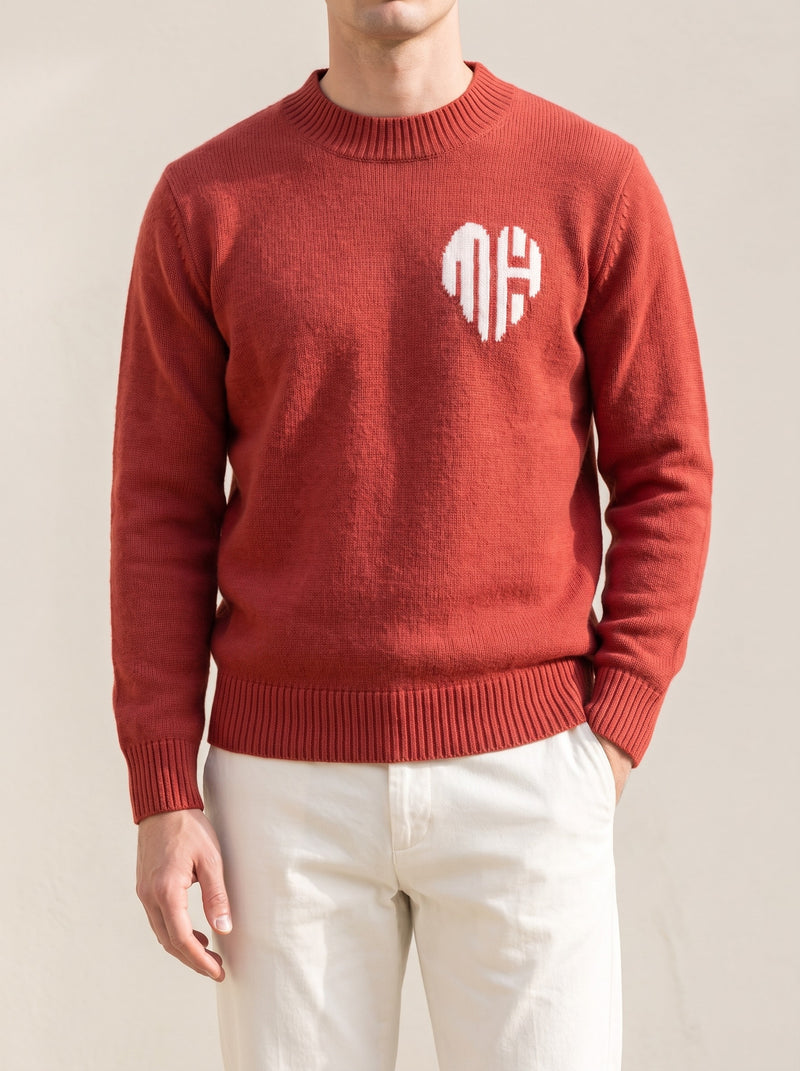 100% Cashmere Heart Sweater – Red lifestyle