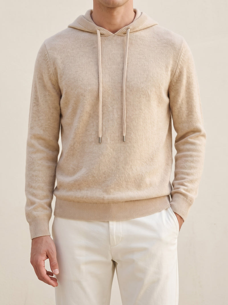 100% Cashmere Hooded Sweater – Sand lifestyle