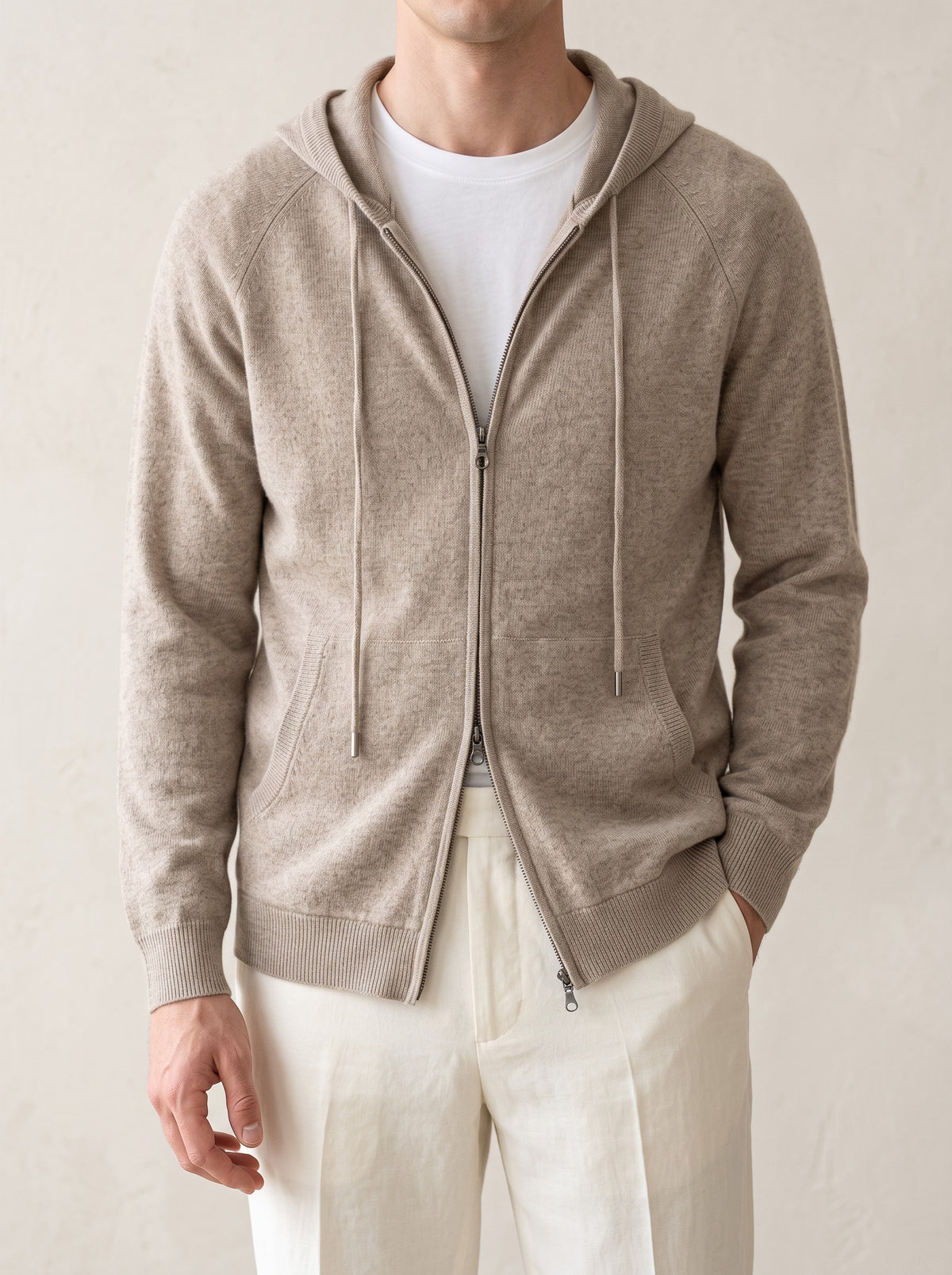 100% Cashmere Hooded Vest – Camel lifestyle