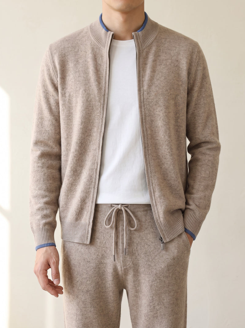 100% Merino Wool Tivro Tracksuit – Beige lifestyle