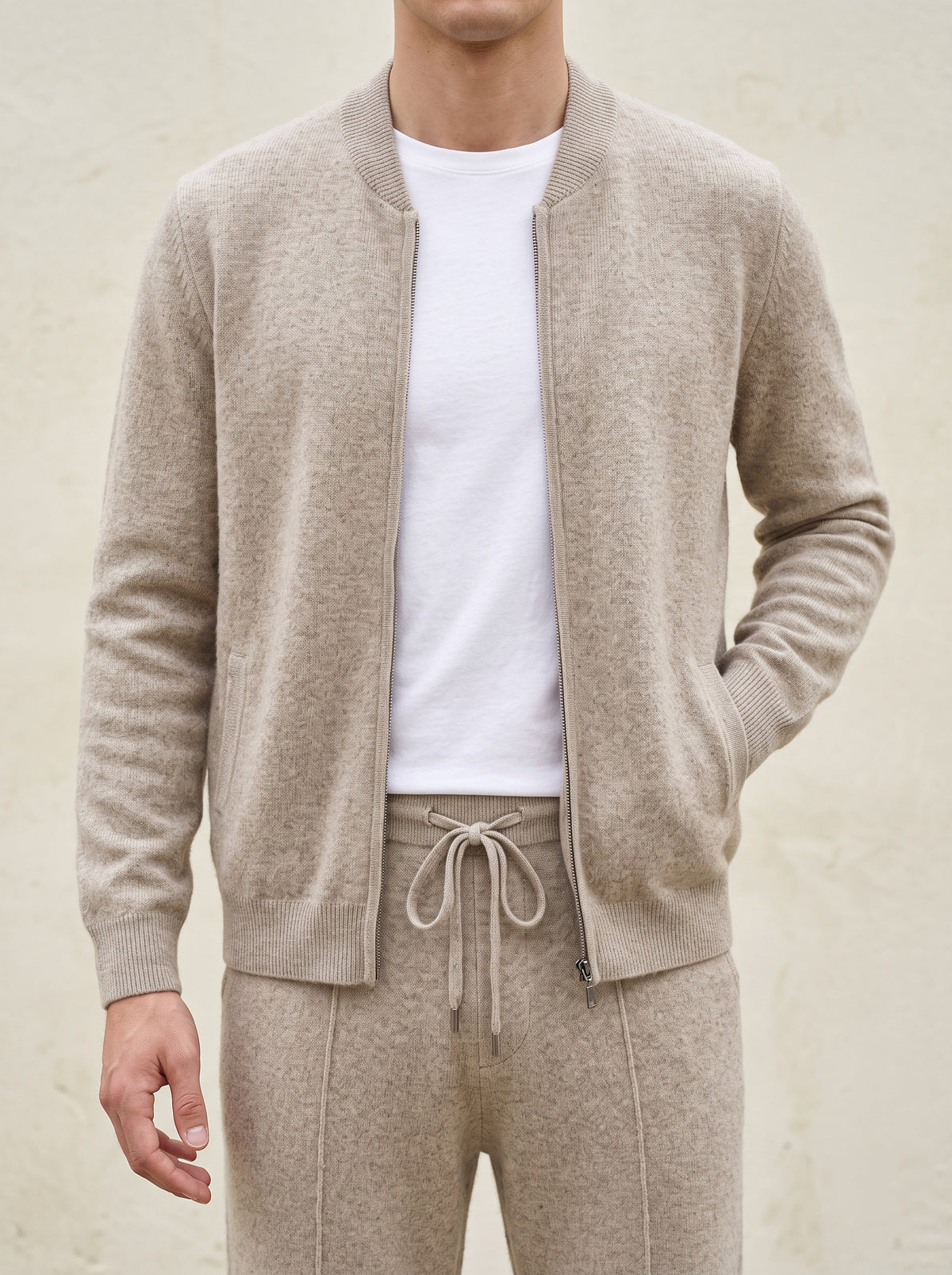 100% Merino Wool Tracksuit V3 – Sand lifestyle