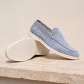 NOBA Suede Loafers Sky Blue lifestyle