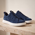Suede Slip-On Sneaker Navy lifestyle