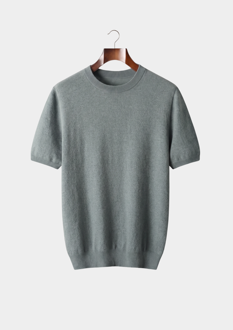 100% CASHMERE CLASSIC CREWNECK T-SHIRT