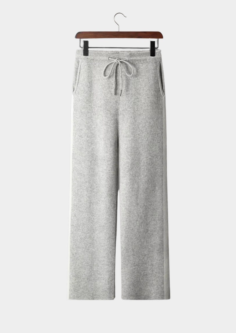 100% CASHMERE WIDE LEISURE TROUSERS