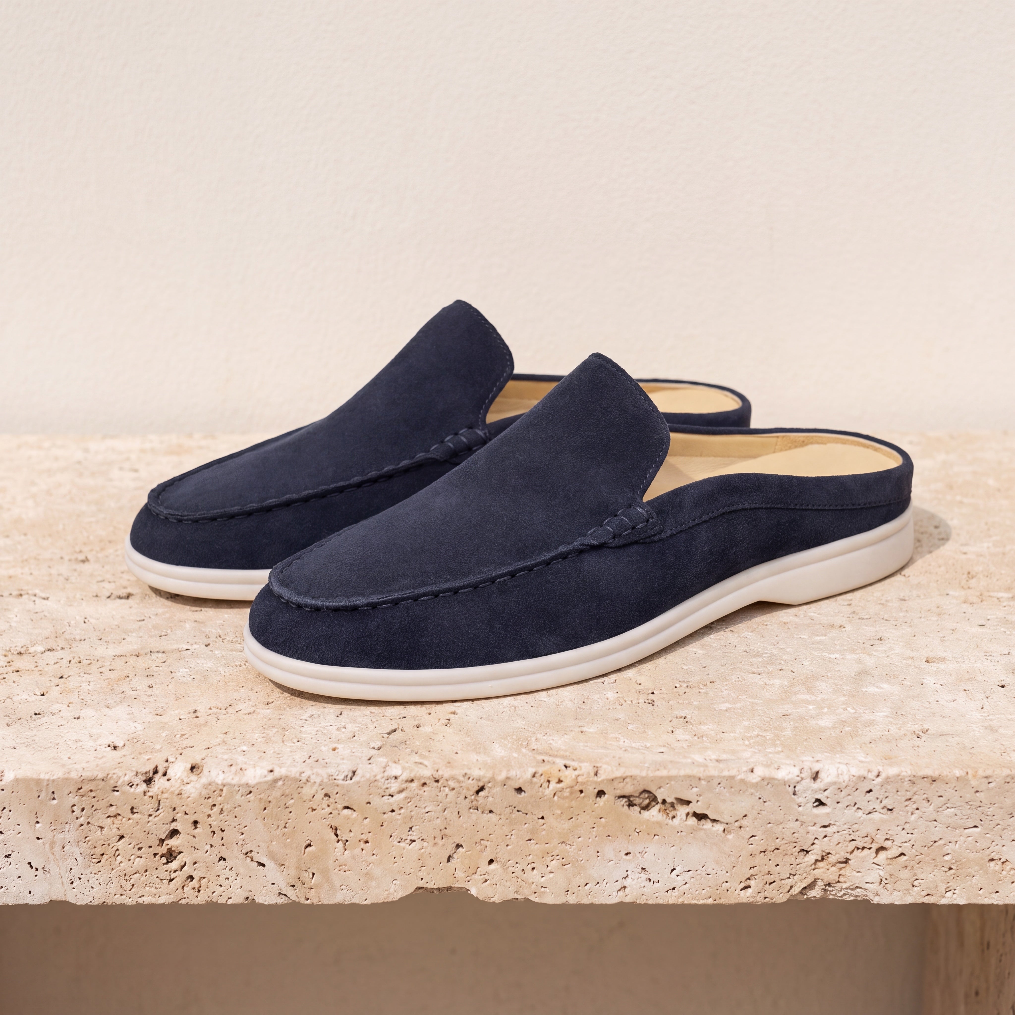 Marina Suede Slipper Navy lifestyle