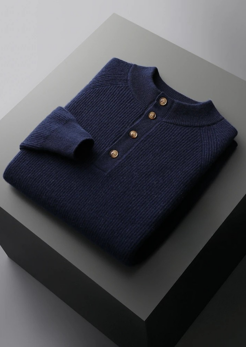 100% CASHMERE BUTTON SWEATER