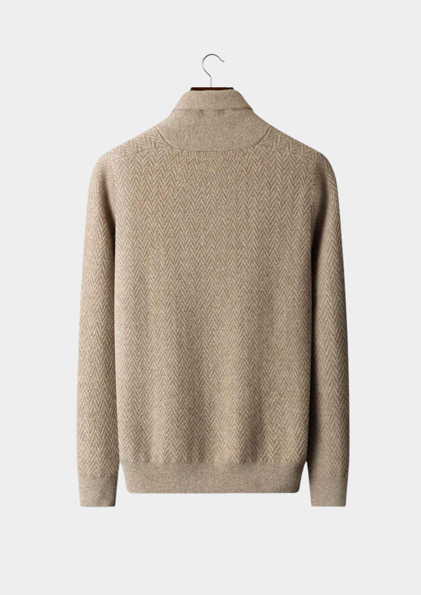 100% CASHMERE ZIGZAG BUTTON SWEATER