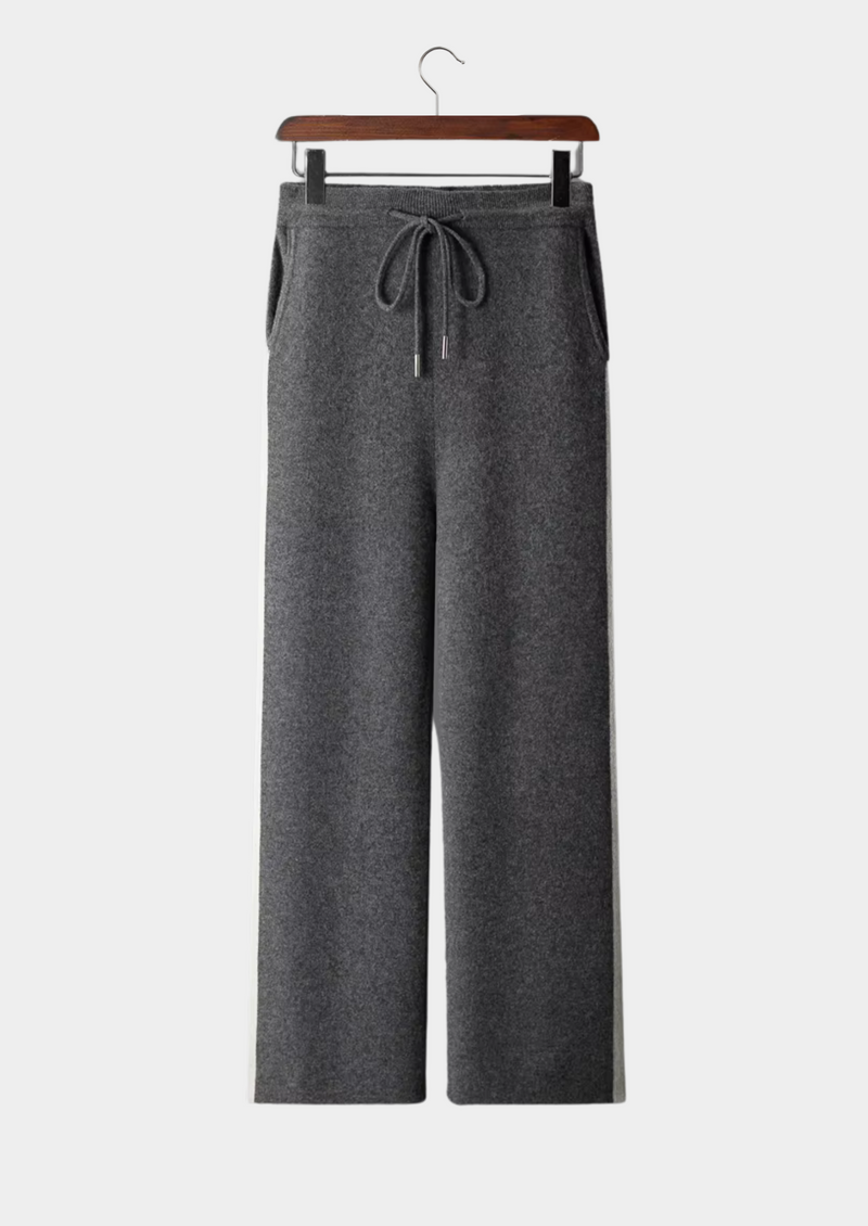 100% CASHMERE WIDE LEISURE TROUSERS