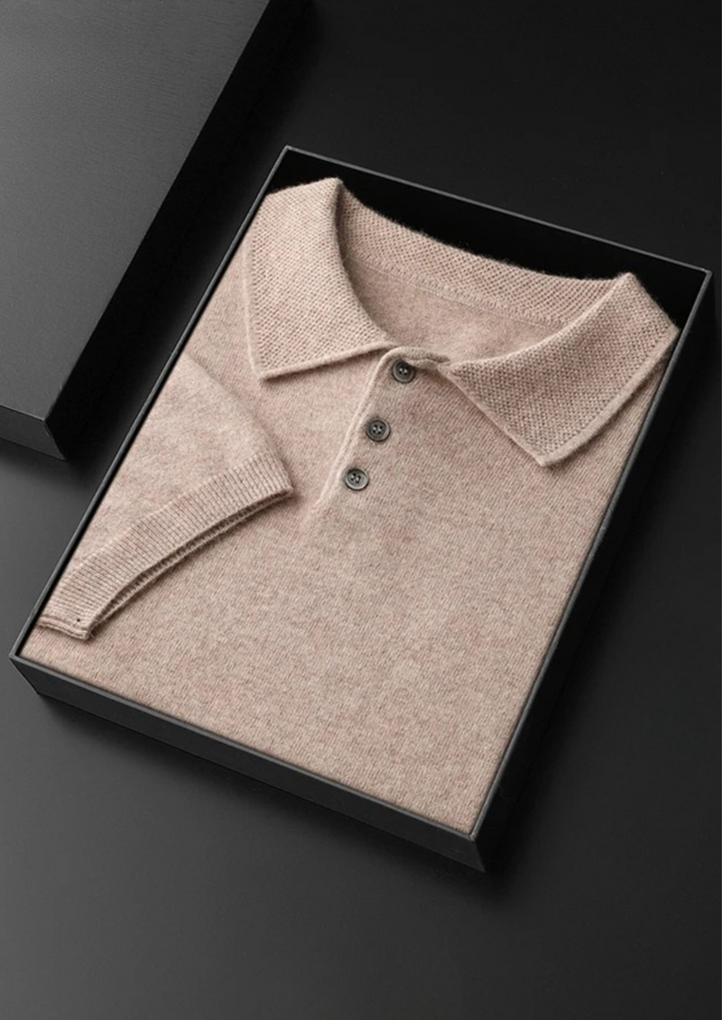 100% CASHMERE CLASSIC POLO SHIRT
