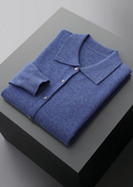 100% CASHMERE POLO CARDIGAN