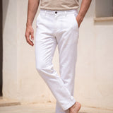 100% Linen Casual Pants White lifestyle