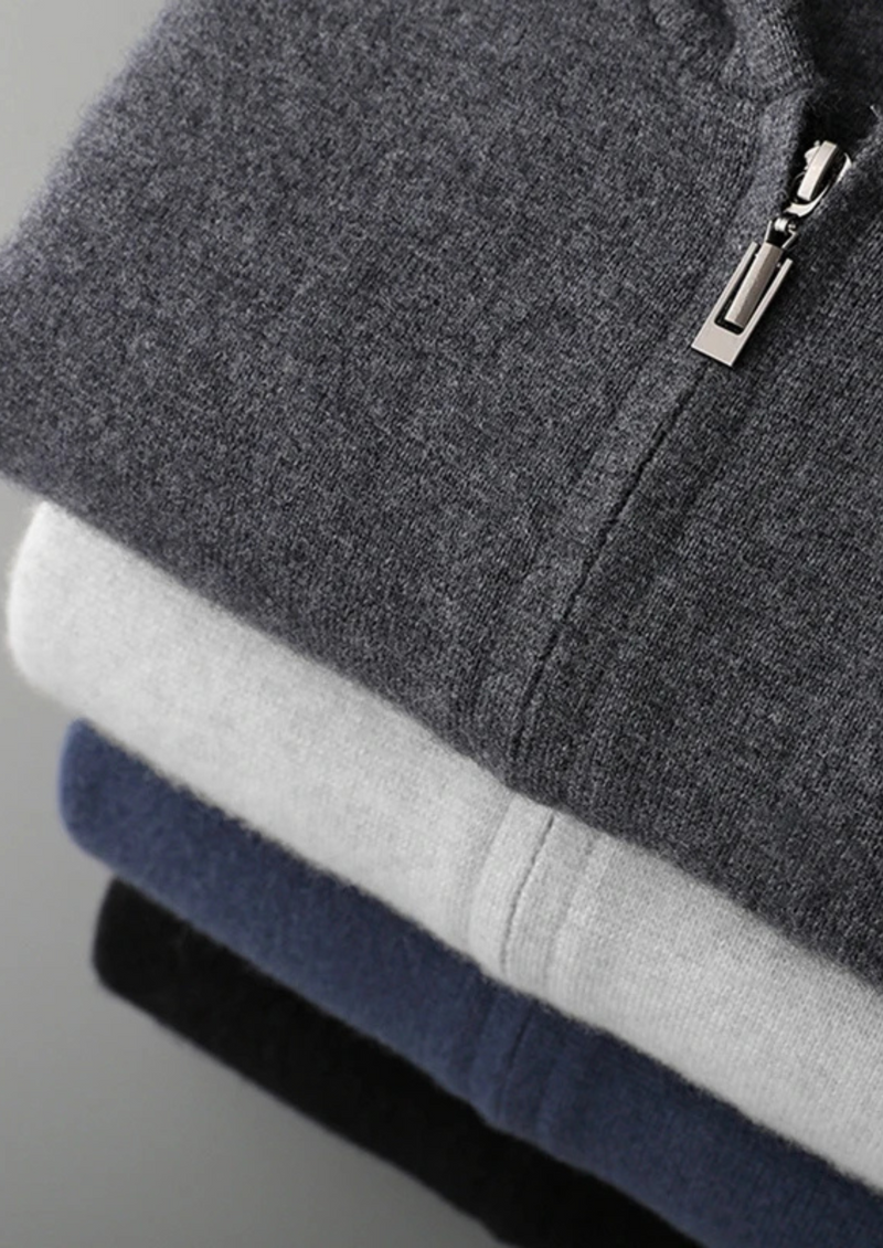 100% CASHMERE ZIPPER HOODIE