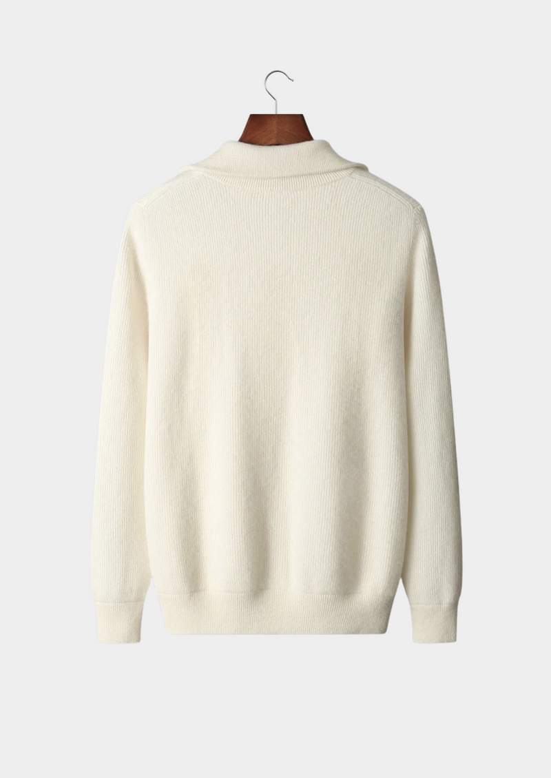 NOBA WOOL RIBBED ZIPPER CARDIGAN