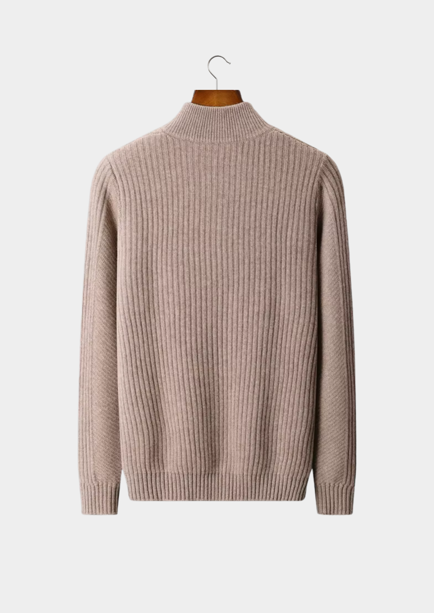 NOBA WOOL RIBBED HENLEY SWEATER
