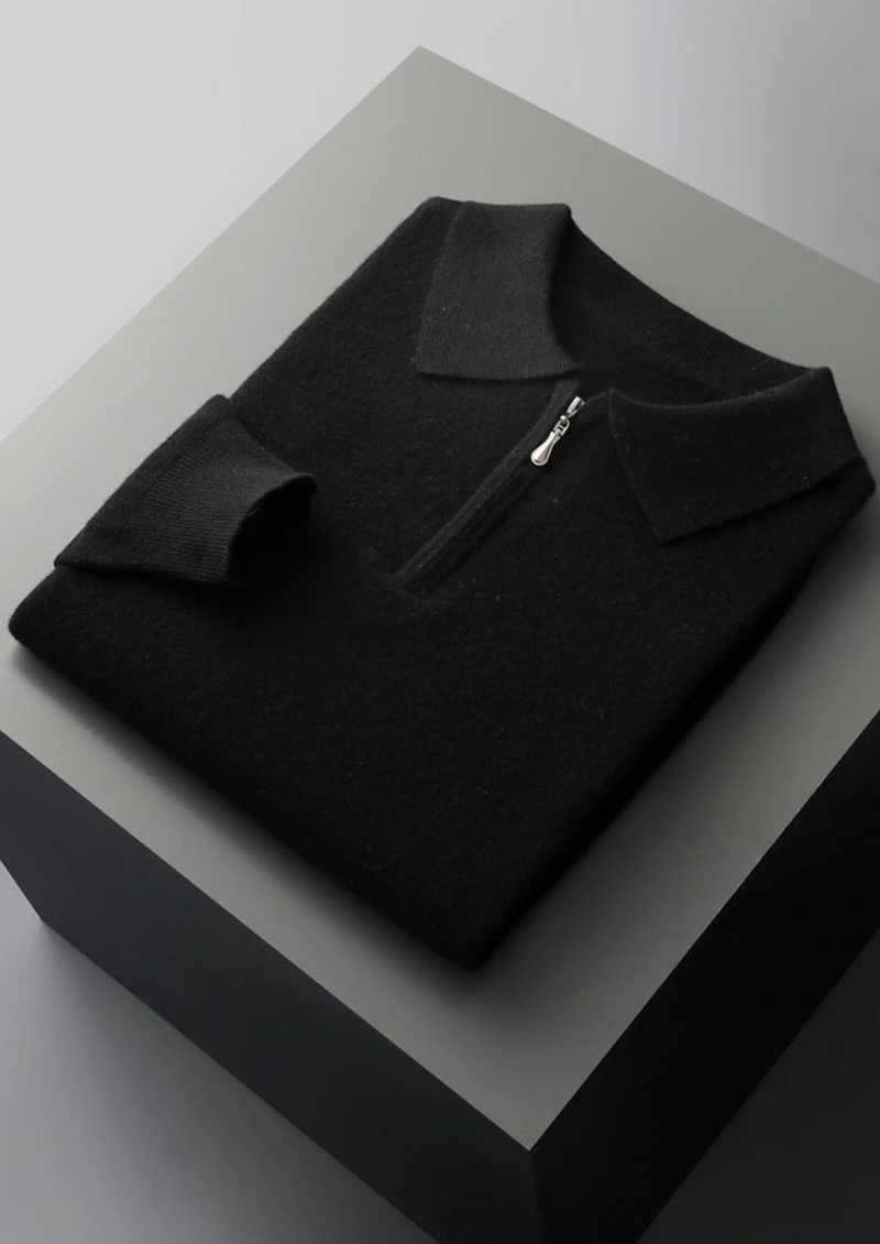 NOBA WOOL HALF ZIP POLO