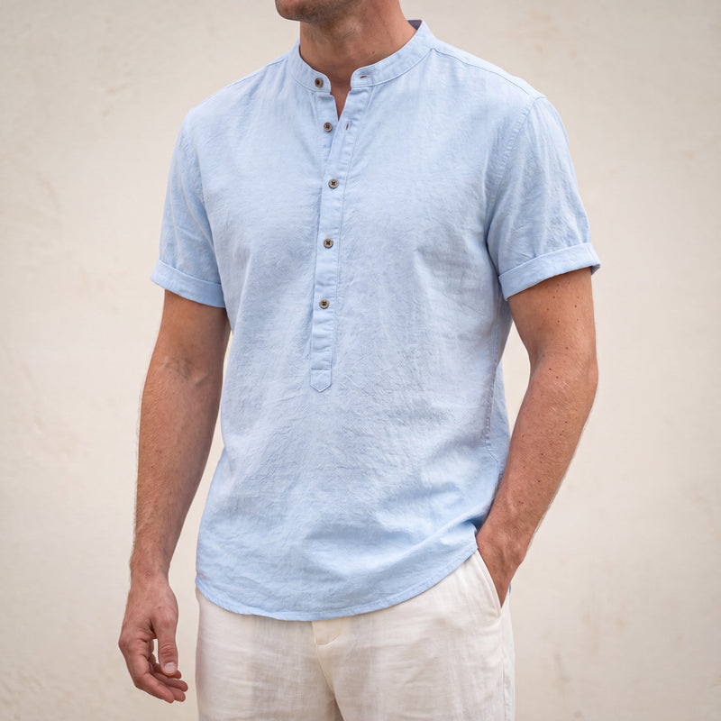 Nice Linen Shirt Light Blue lifestyle