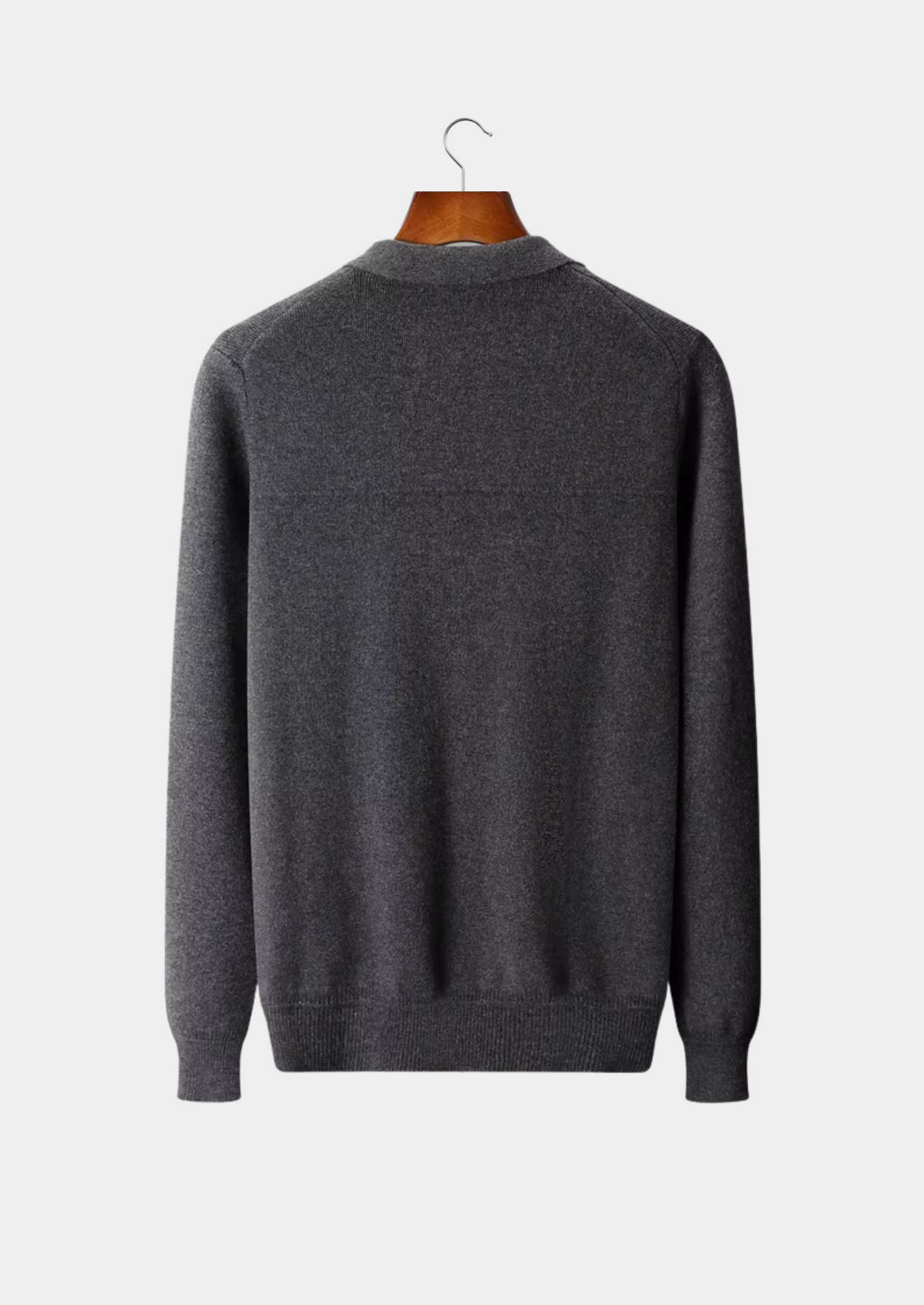 NOBA WOOL RIBBED POLO CARDIGAN