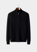 NOBA WOOL DUAL-ZIP CABLE CARDIGAN