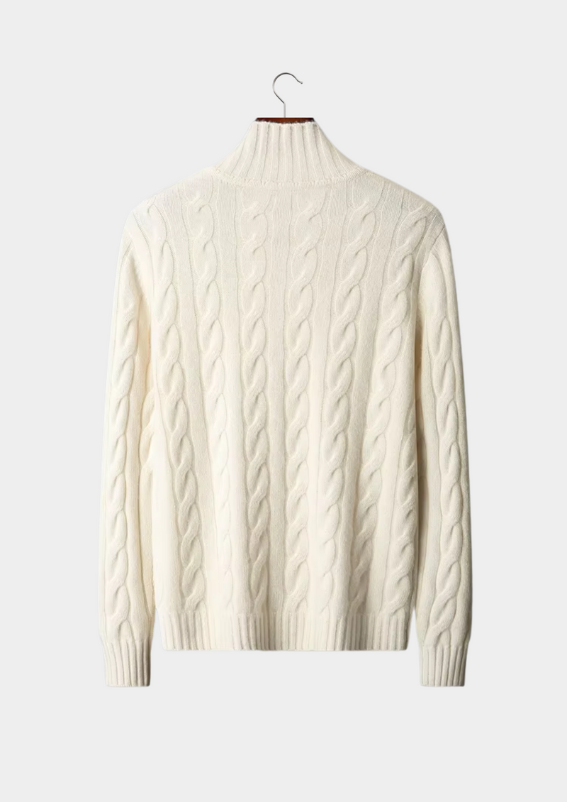 NOBA WOOL DUAL-ZIP CABLE CARDIGAN